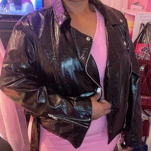 Forever 21 Shiny Black Leather Jacket